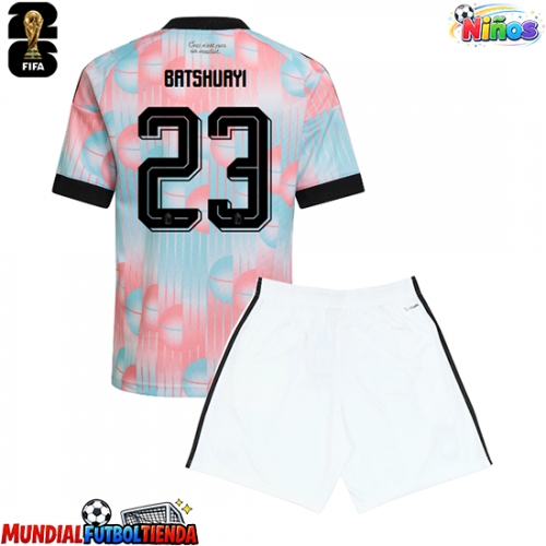 Camiseta Bélgica Michy Batshuayi #23 Segunda Equipación Replica Mundial 2026 para niños mangas cortas (+ Pantalones cortos)